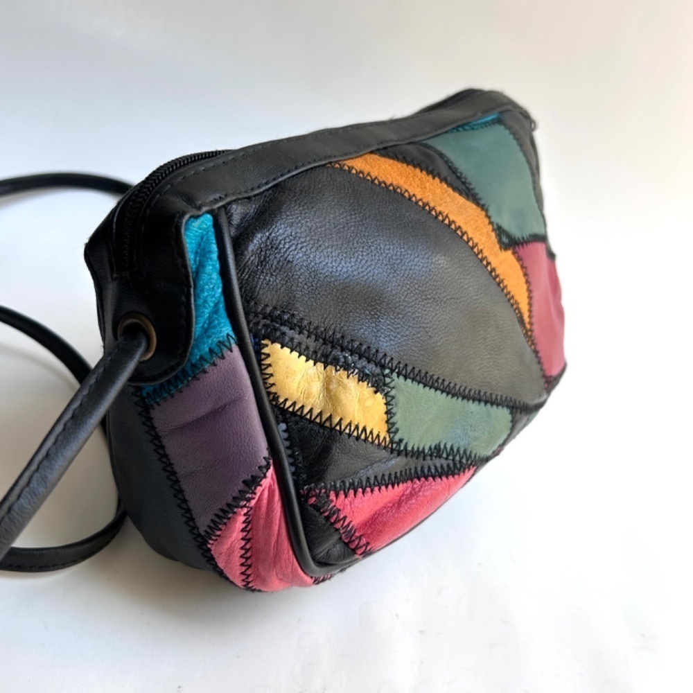 Chateau Multicolor Patchwork Leather Vintage Cros… - image 3